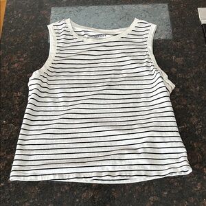 Old Navy Women’s Tank Top - Black Stripes on White